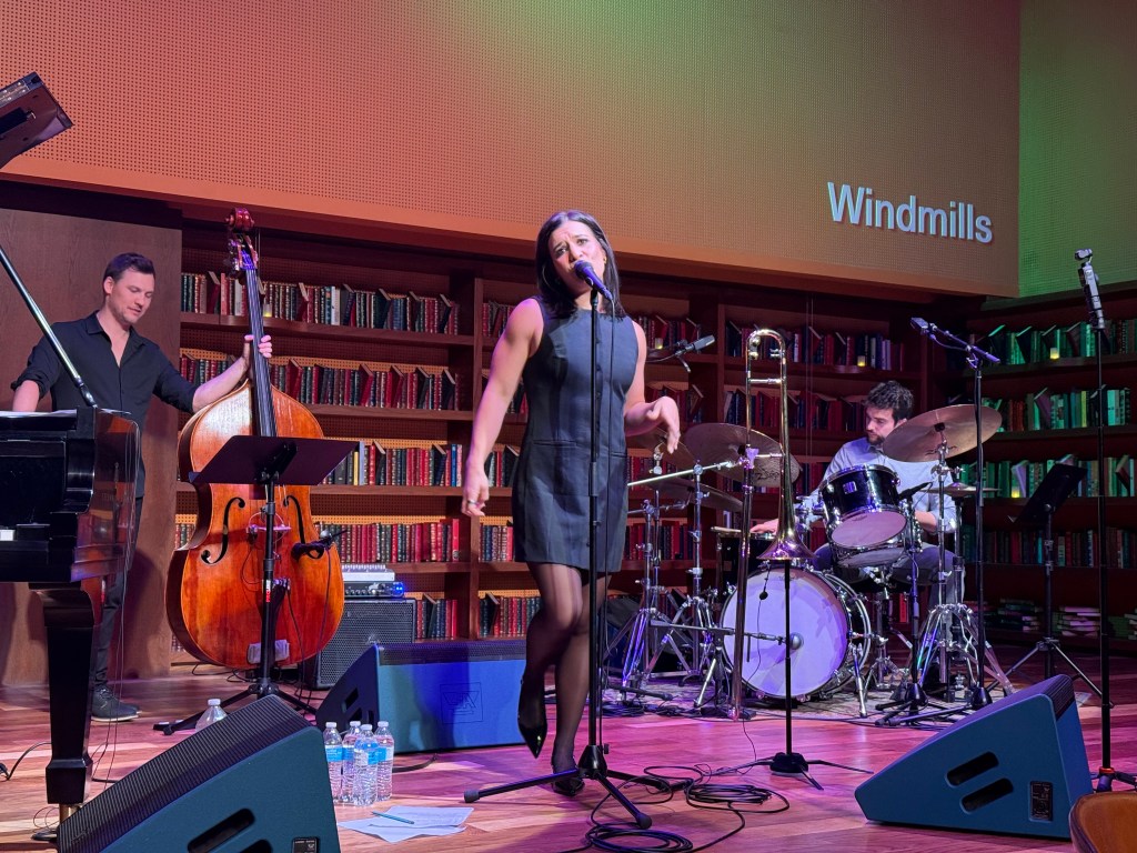 Woman performing on stage