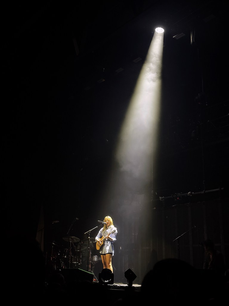 Woman performing on stage