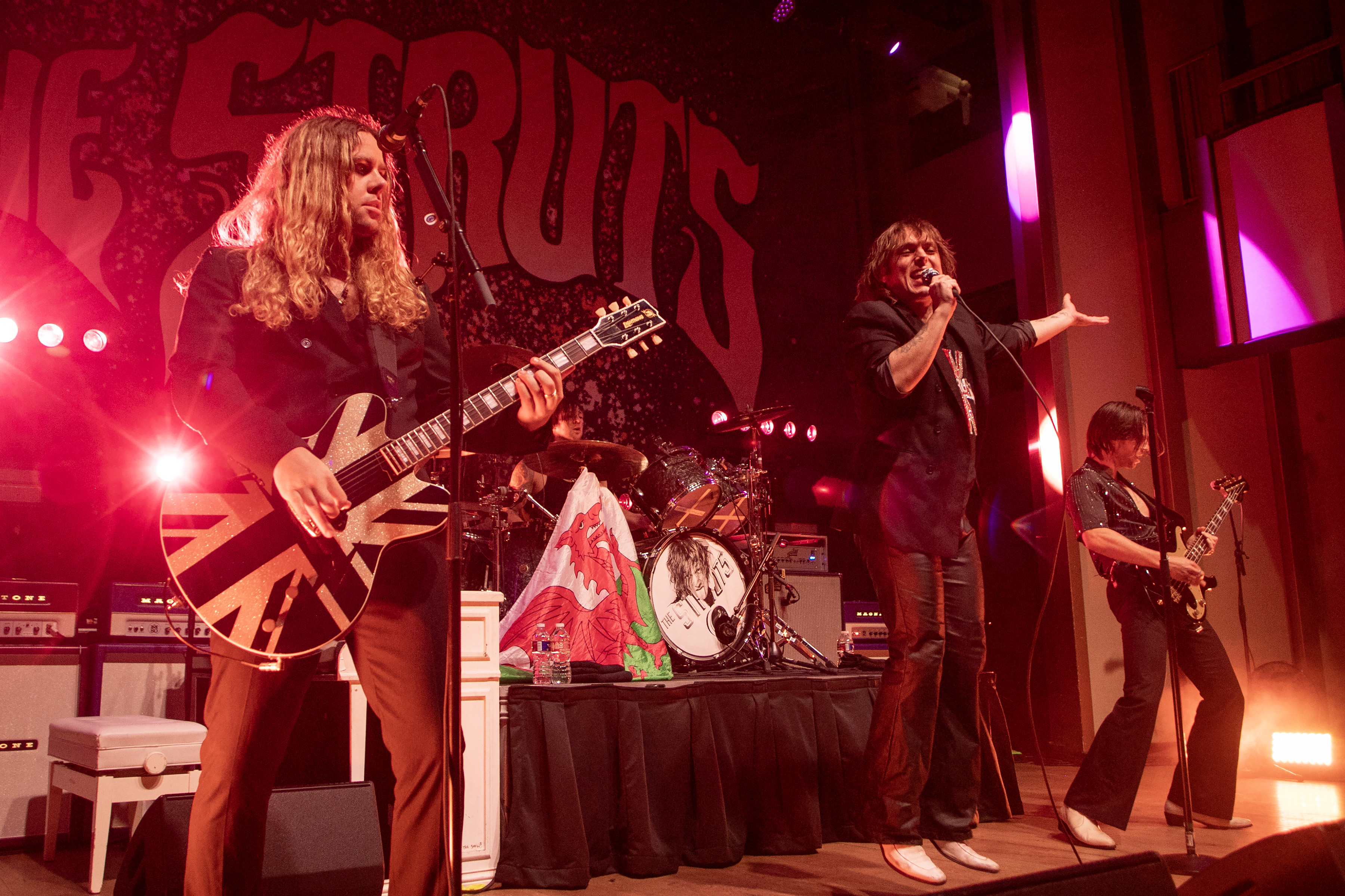 Band jumping on stage