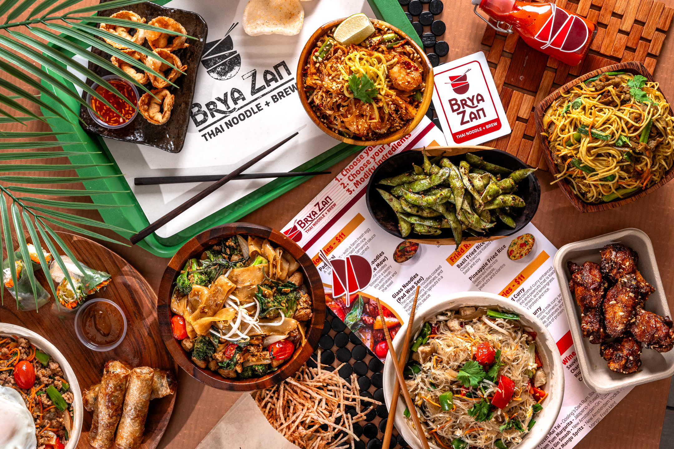 a spread of food at brya zan