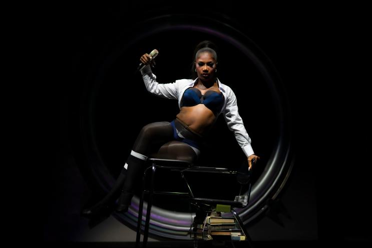 Woman on stage