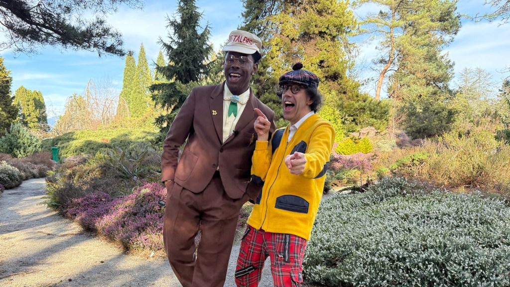 Men outside in a park