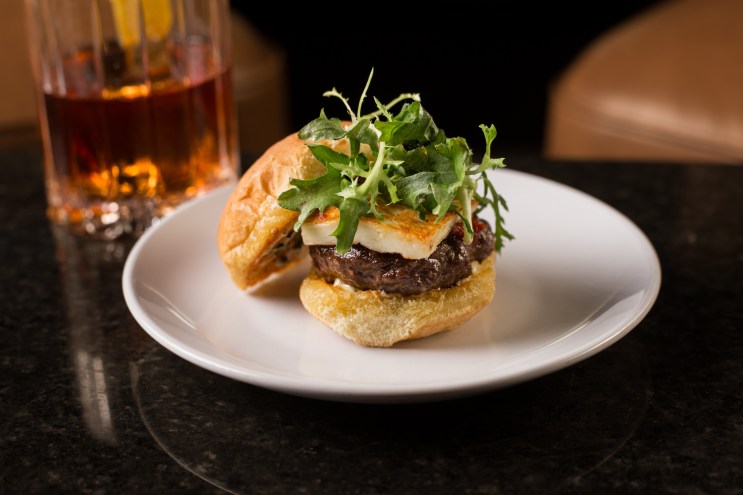 Devonshire Club's Mini Saganaki Burger