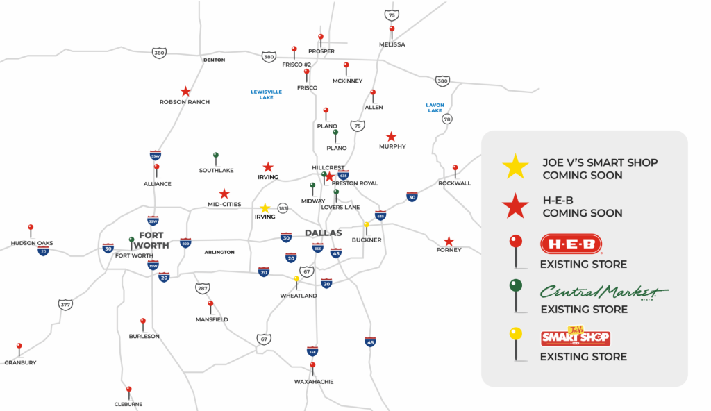 HEB Map of North Texas