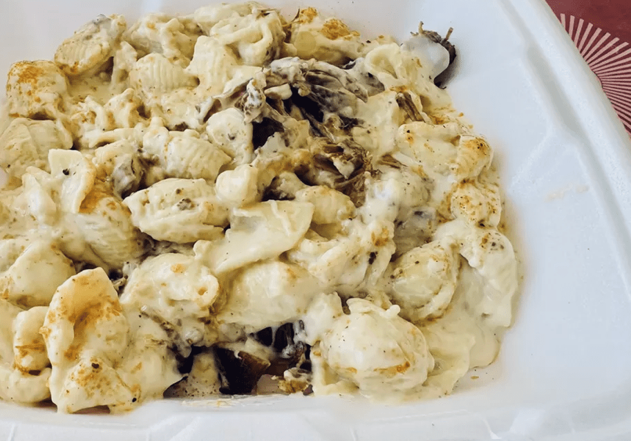 Mac and cheese at Nobody’s T&K Pop-Up Grill and Café