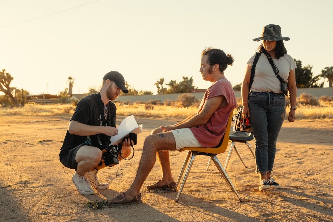 Director Nola Goff on set for a commercial filming