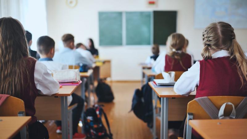 private school students in class