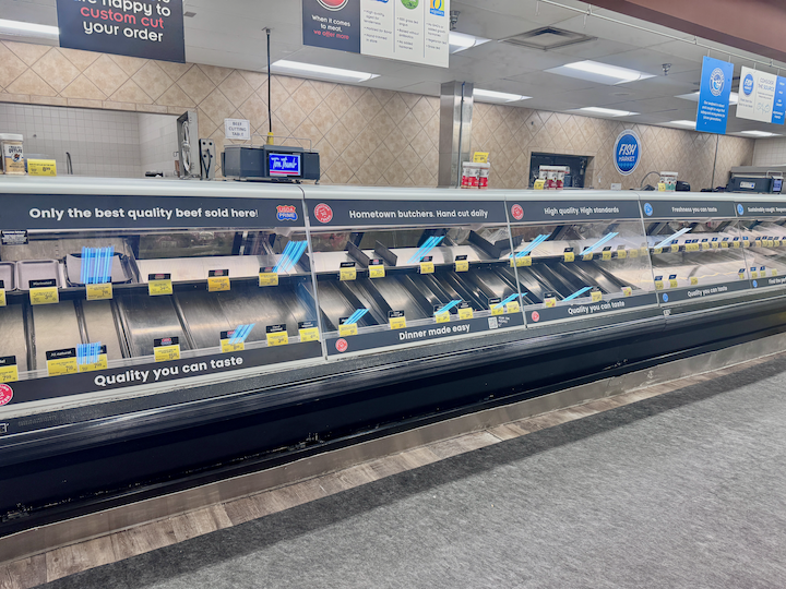 empty butcher's counter