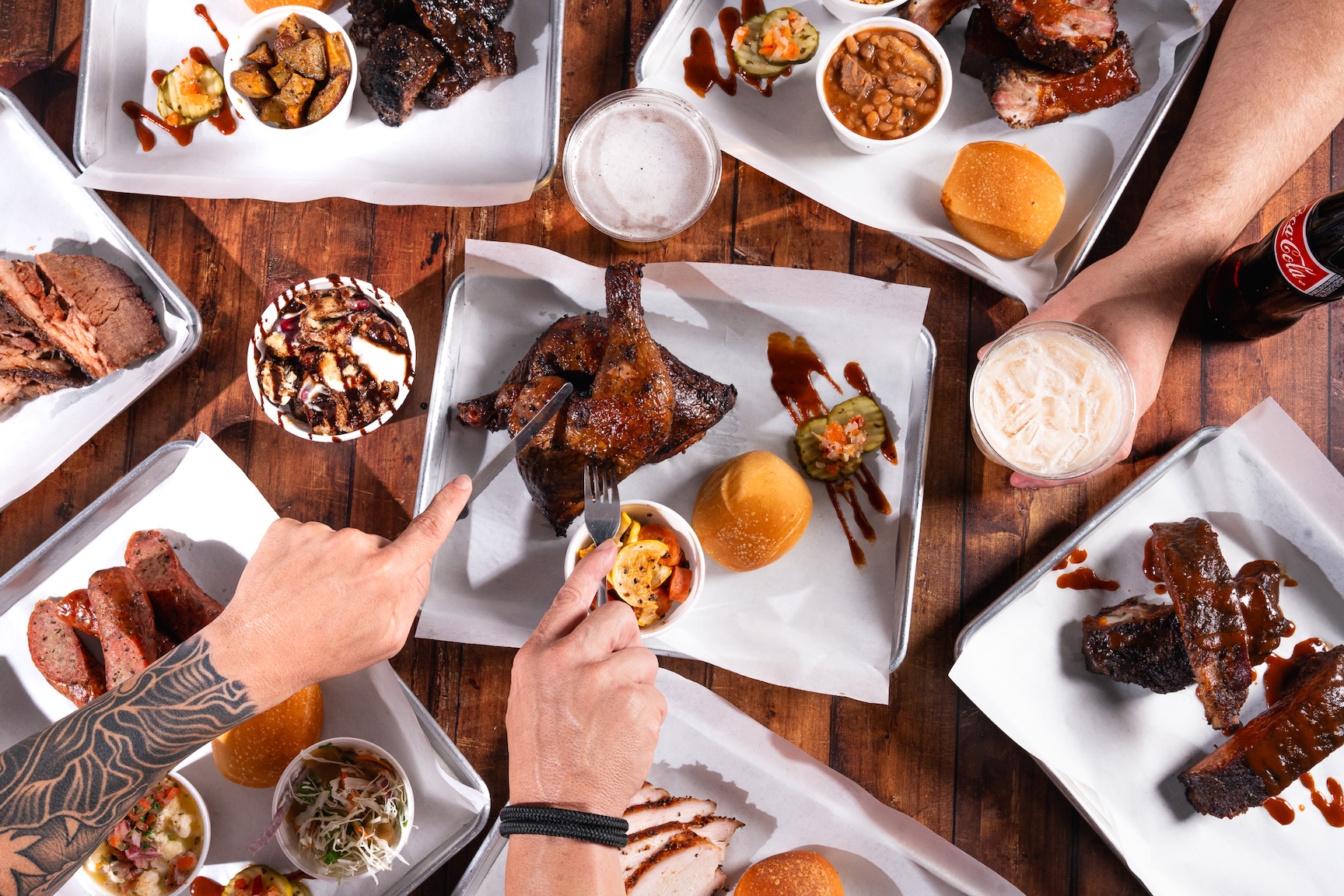 Crossbuck BBQ dinner table.