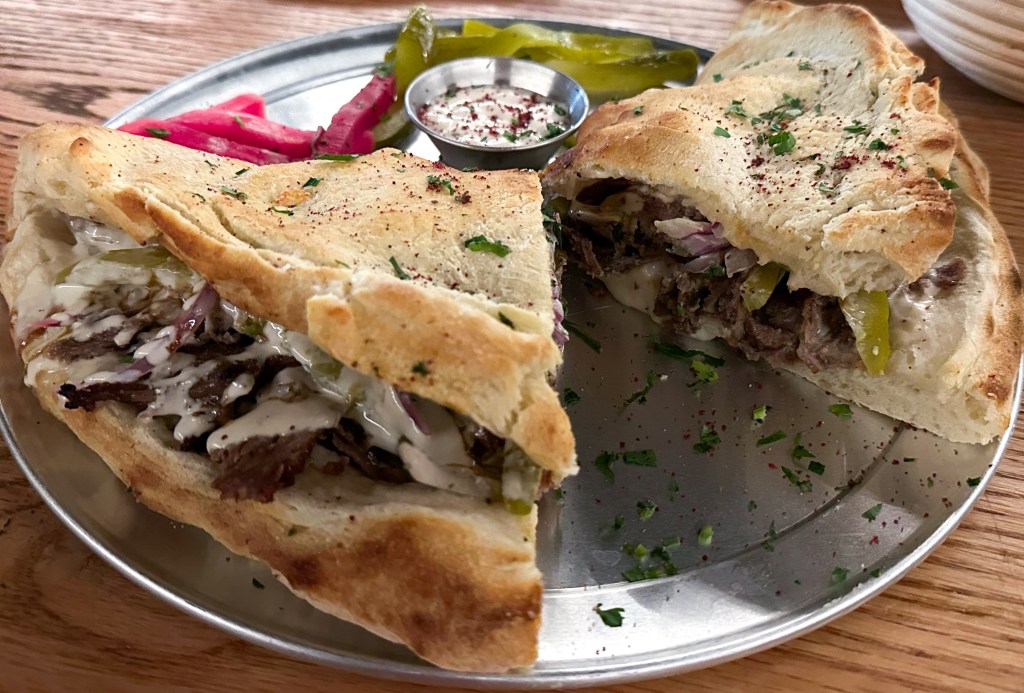 The pizzawarma at Ayat stuffed with shwarma.