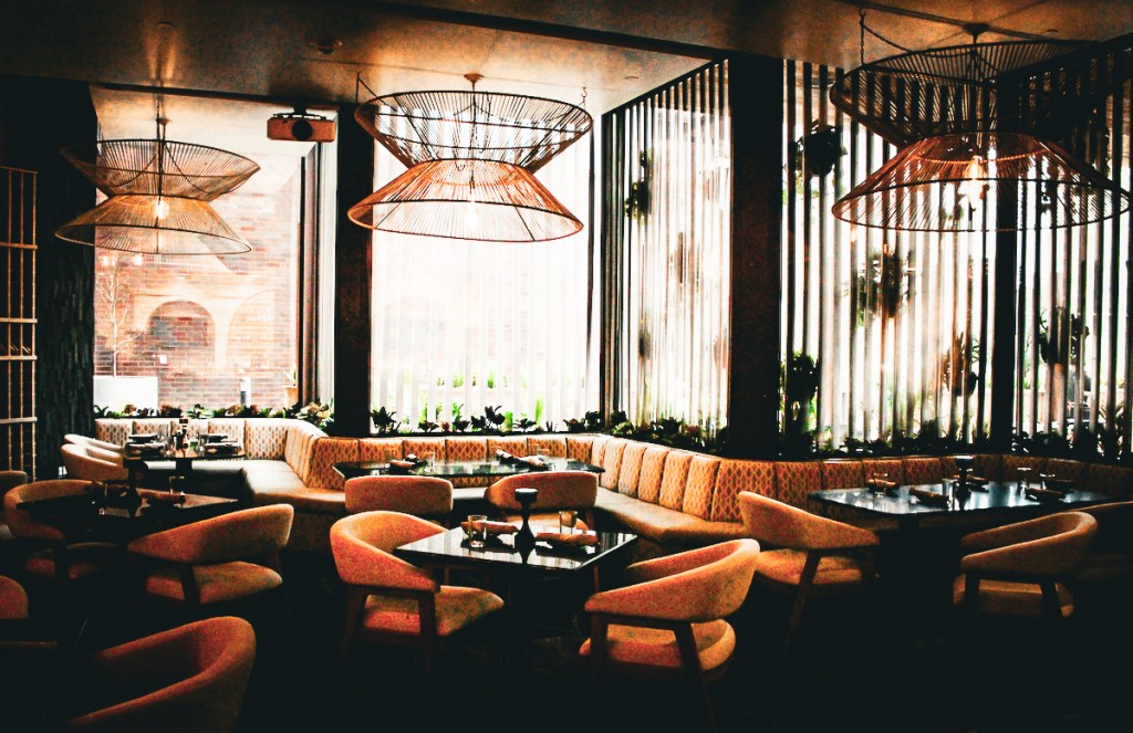 The bar area dining room at Pangea in dallas