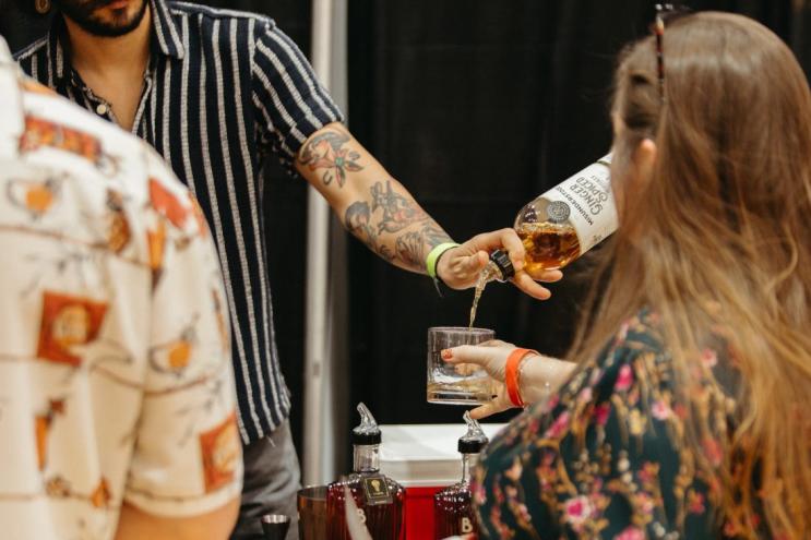 sample pours at Whiskey Riot