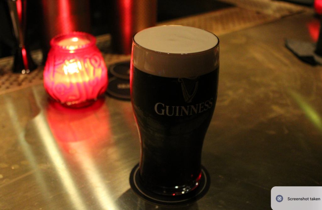 A properly poured Guinness Stout at Kilmac's.