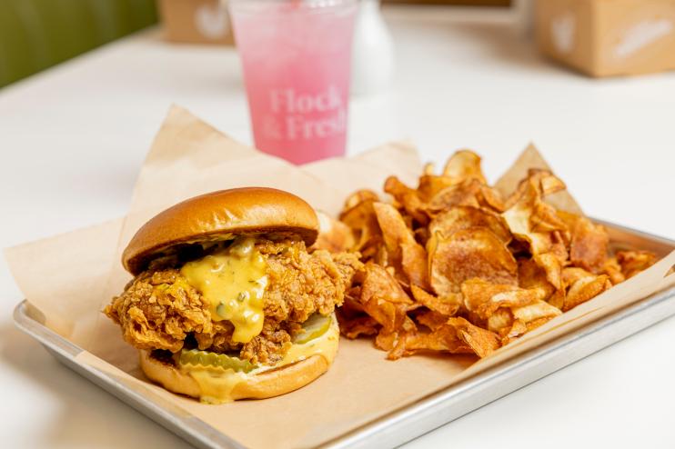 the fried chicken sandwich at Flock and Fresh