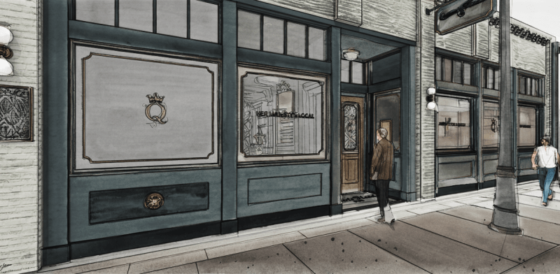A rendering of the front of Queen's Head Pub