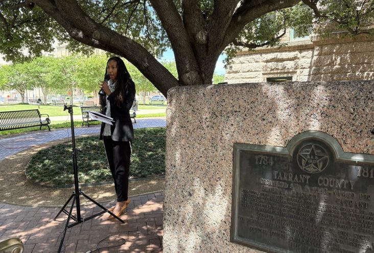 a speaker at a tarrant county death penalty press conference