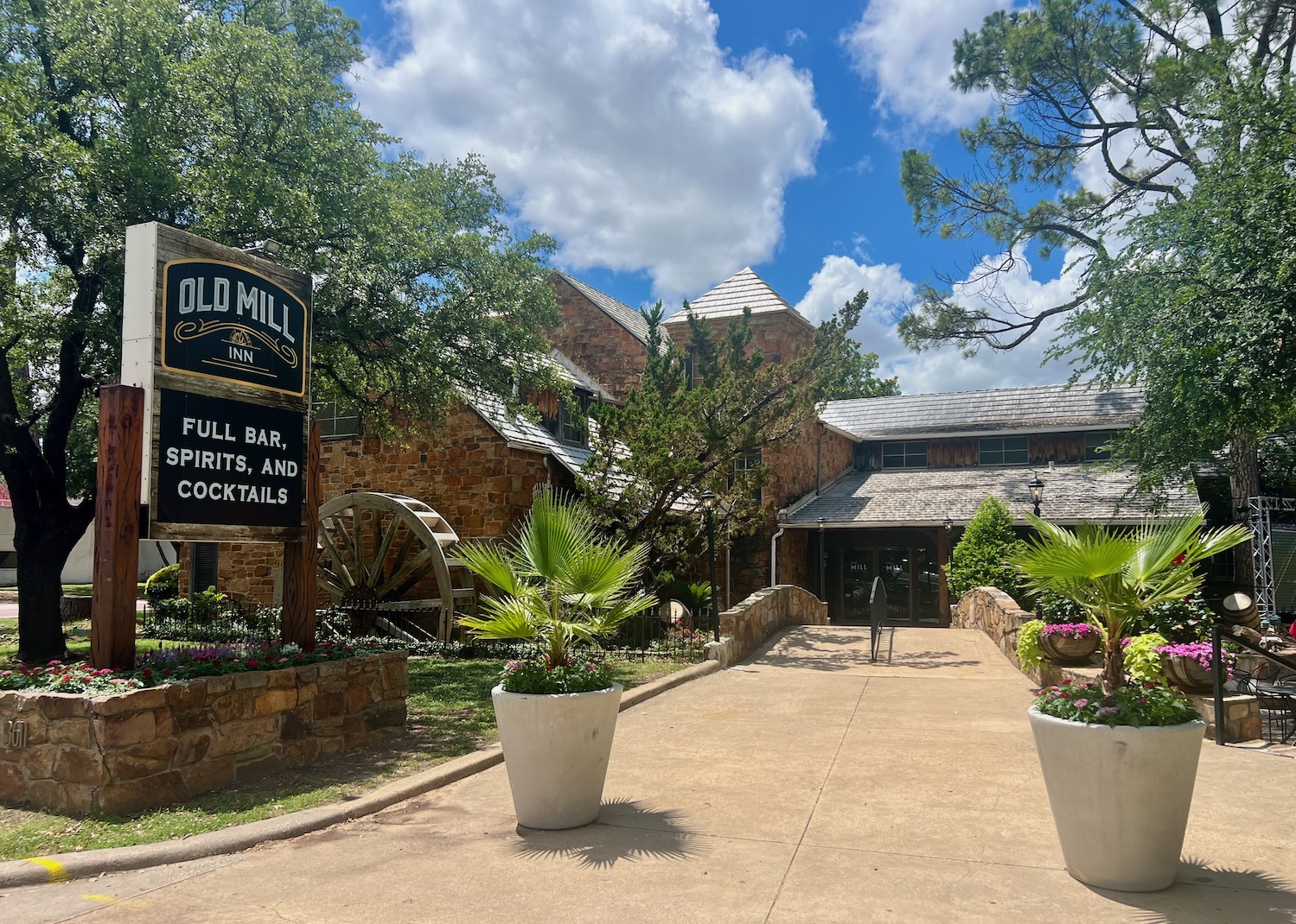 Exterior of Old Mill Inn in Fair Park in Dallas.