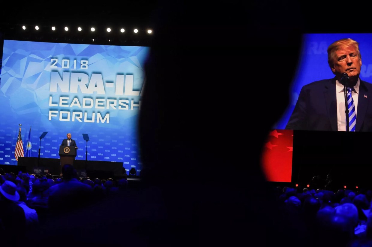 Donald Trump Thrills a Friendly Crowd at NRA Convention, Again Urges Arming of Teachers