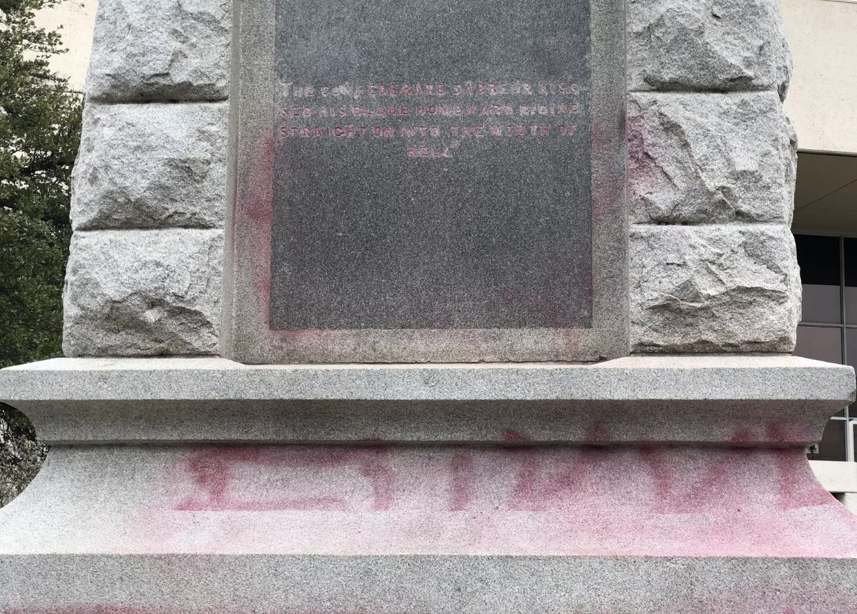 Somebody Painted Something About Trump on Confederate Memorial