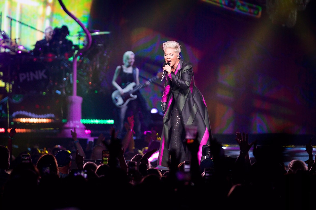 Pink Was Breathtaking as She Soared Through the Air at American Airlines Center