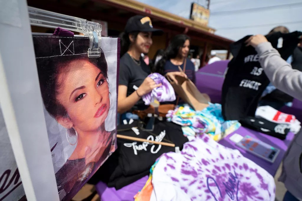 Woman selling merch