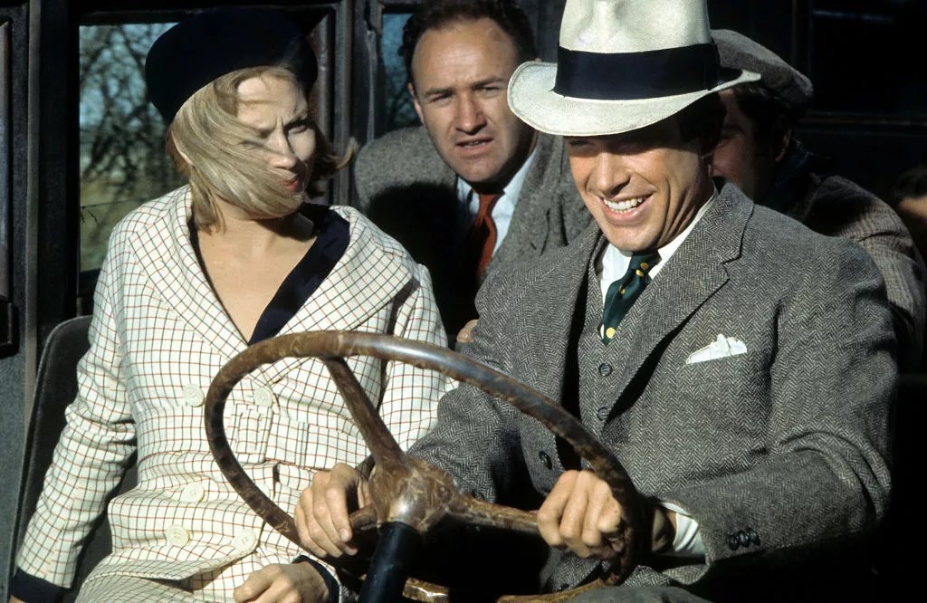 Faye Dunaway, Gene Hackman and Warren Beatty in <i>Bonnie and Clyde</i>, about the infamous Texas outlaws.