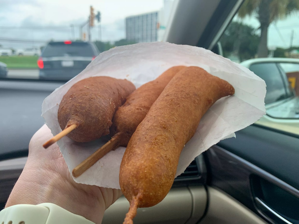 We Try the Fletcher’s Corn Dog from Golden Chick’s Drive-Thru