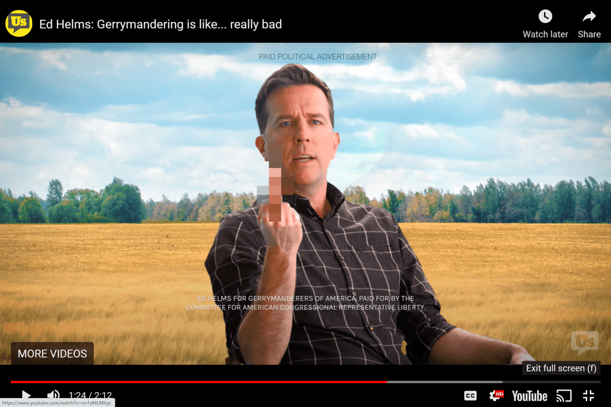 ‘This is Some Dark Orwellian Sh*t’: Actor Ed Helms Discovers Gerrymandering in New Ad