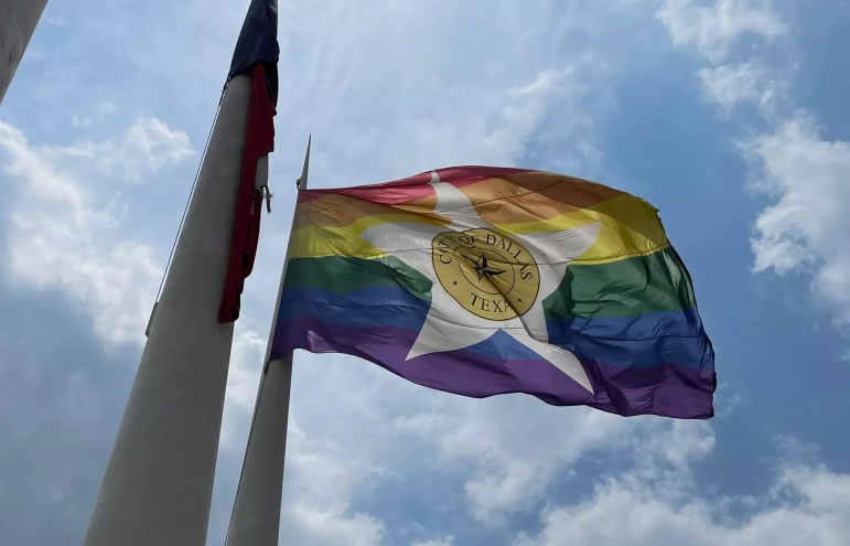 Dallas pride flag at City Hall