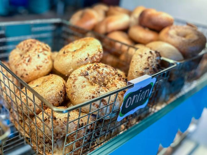 a basket of Lubbies Bagels