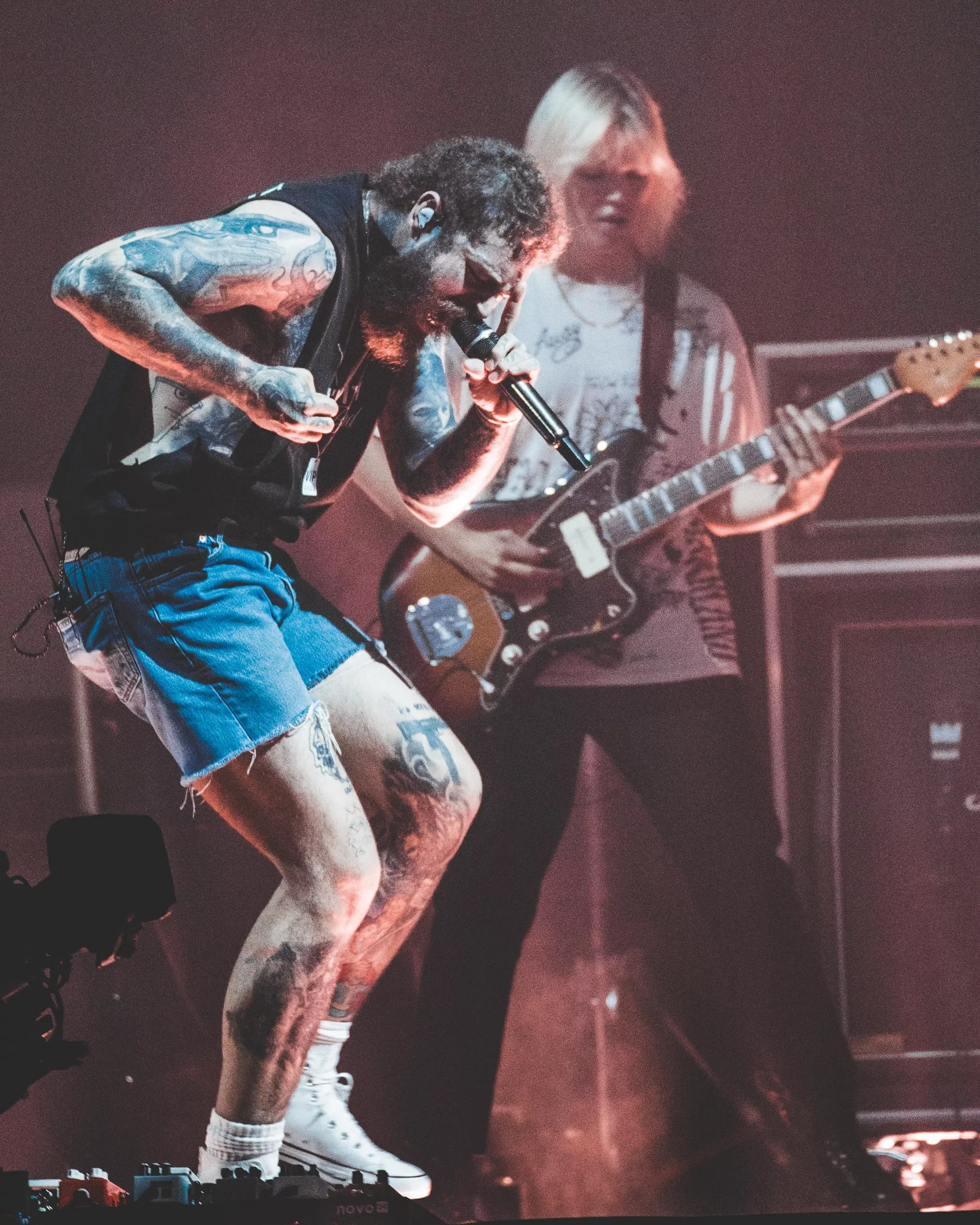 Post Malone dancing the night away at Dos Equis Pavilion in 2023.