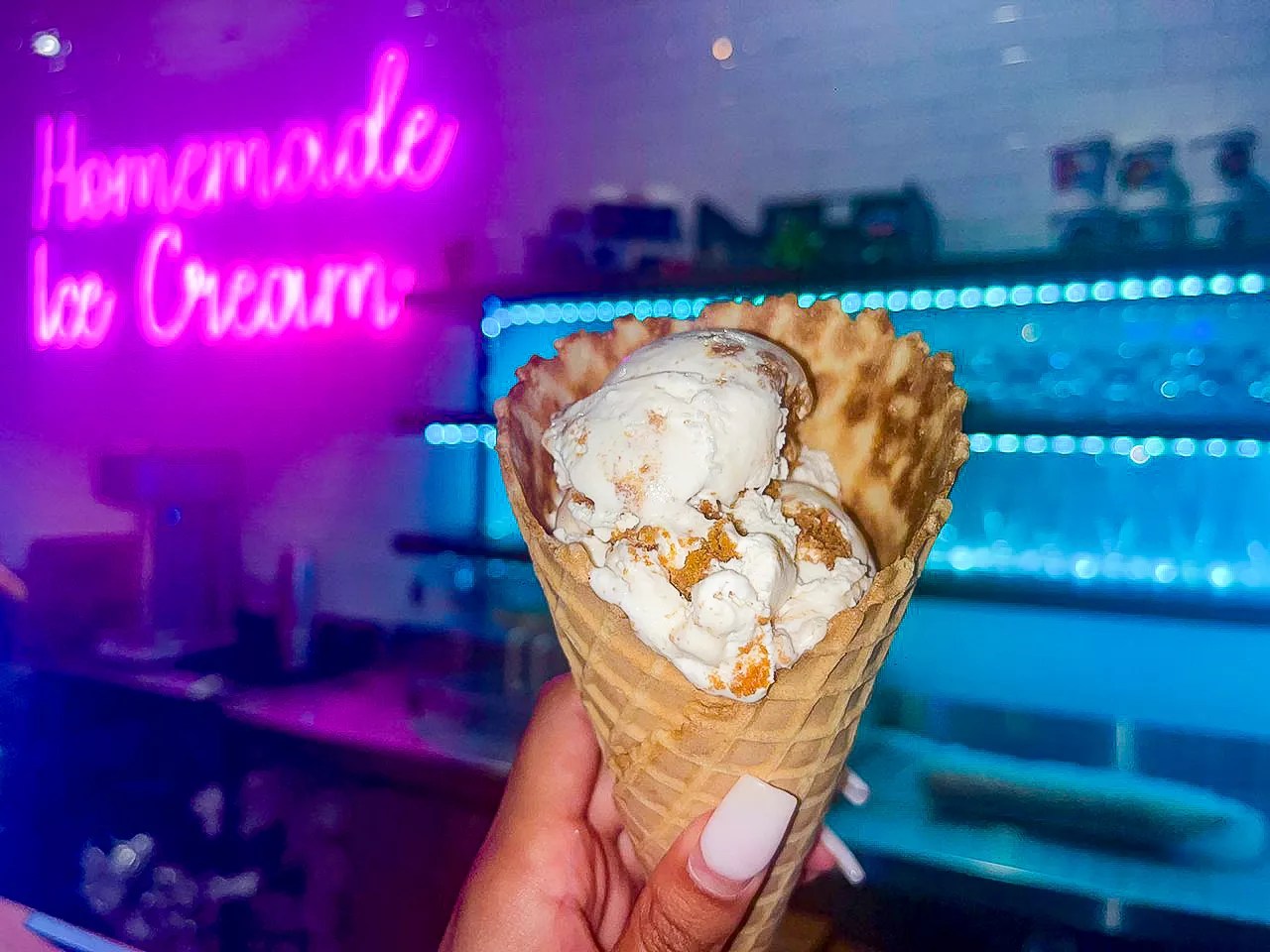 cookie butter ice cream in a cone a casa del bro