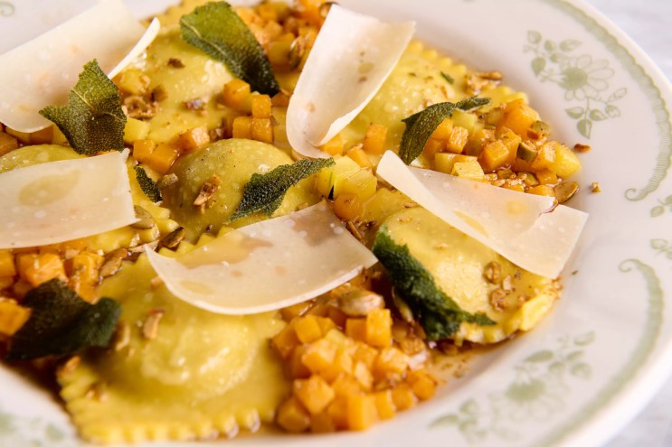 Butternut squash ravioli at Via Triozzi.