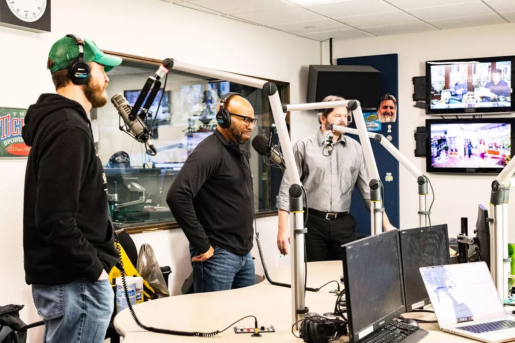 The Invasion on 1310 The Ticket, hosted by Matt McClearin (left) and Donovan Lewis (center) is one of several shows drawing fans to tune in.