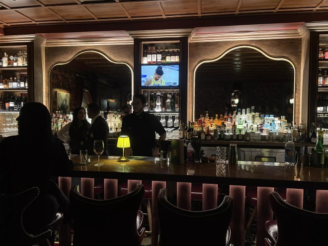 the bar at the Columbian Country Club in Dallas