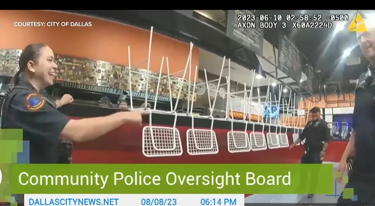 Inside Serious Pizza in Deep Ellum where Dynell Lane soiled himself in front of officers in 2023.