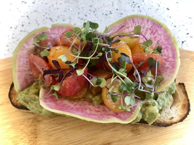 Avocado Smash toast at Toastique in Addison.