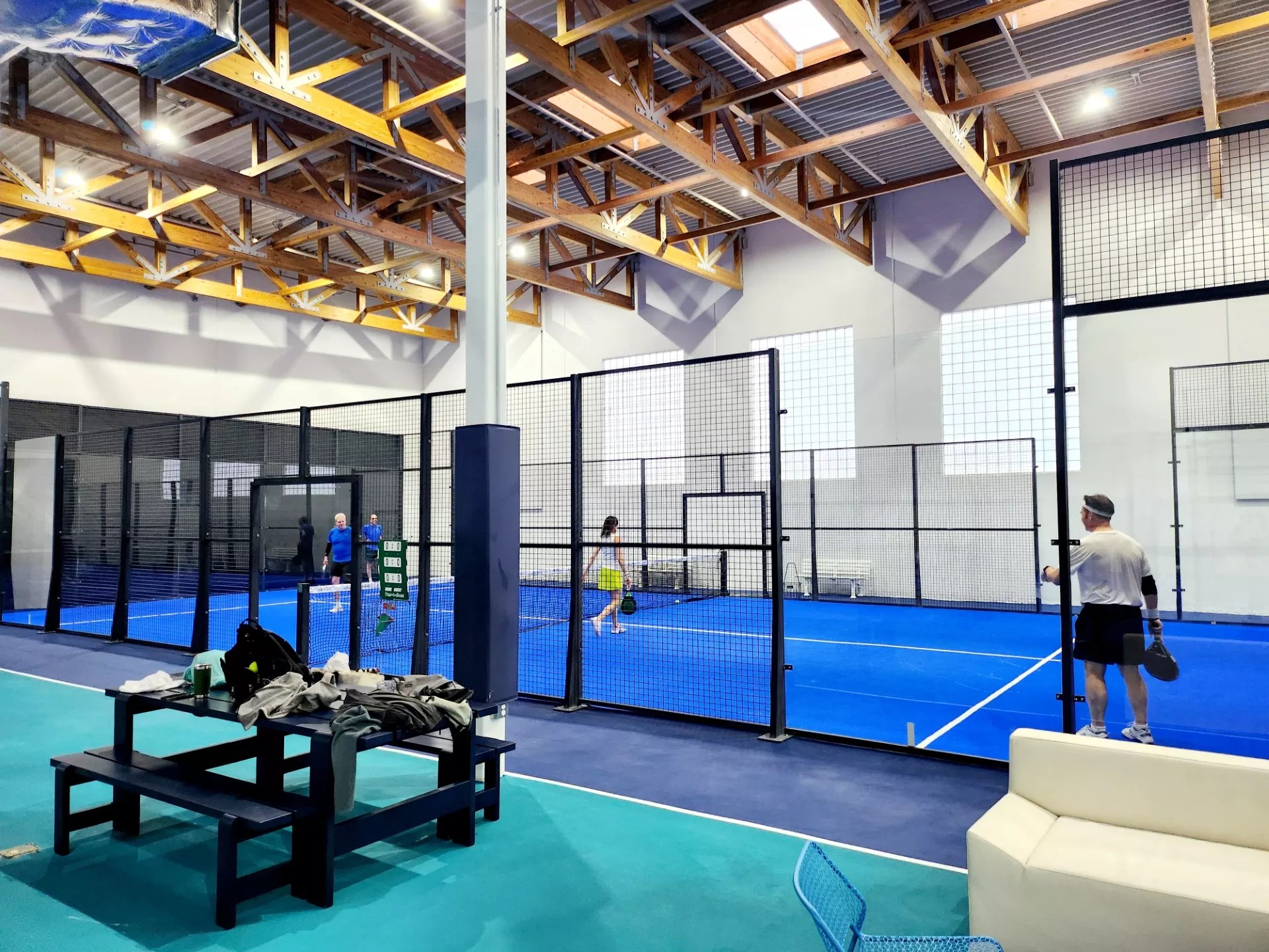 Two players in a game of padel