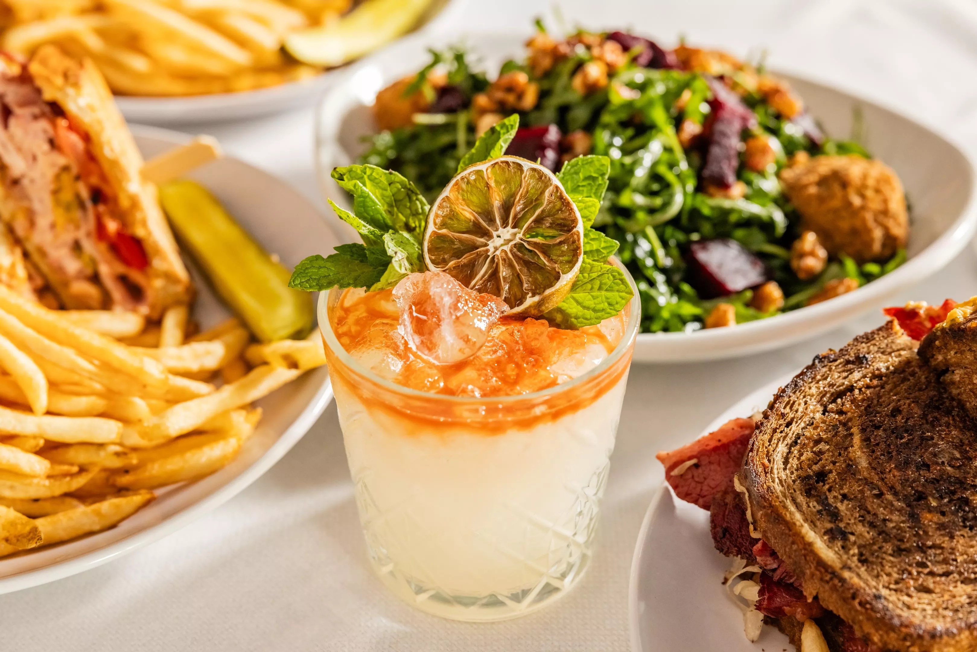 drink and food at metropolitan cafe dallas