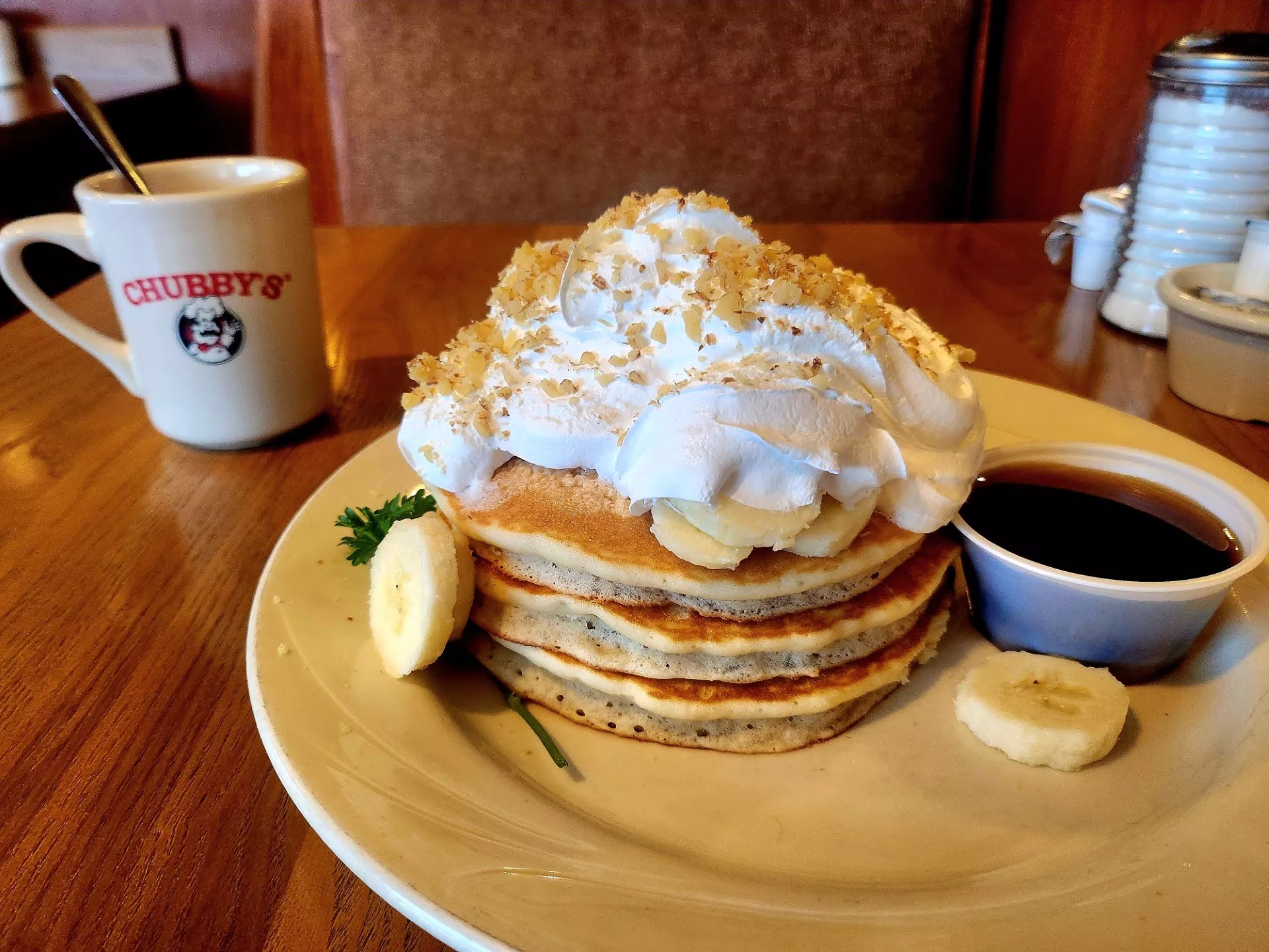 banana nut pancakes at Chubby's.