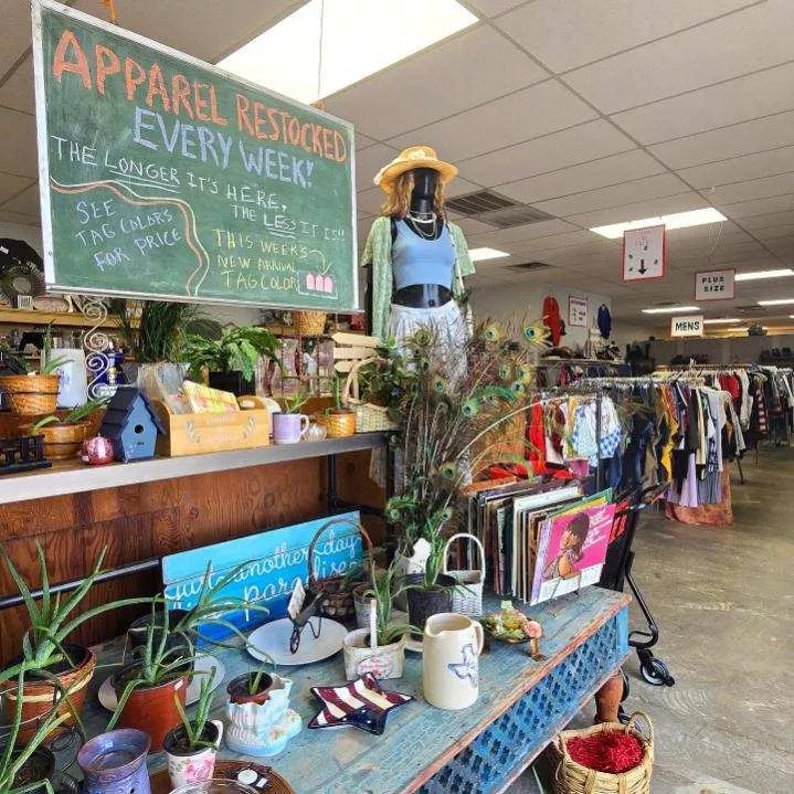 A display at the Thrift Room at Flipstone Vintage in Fort Worth.