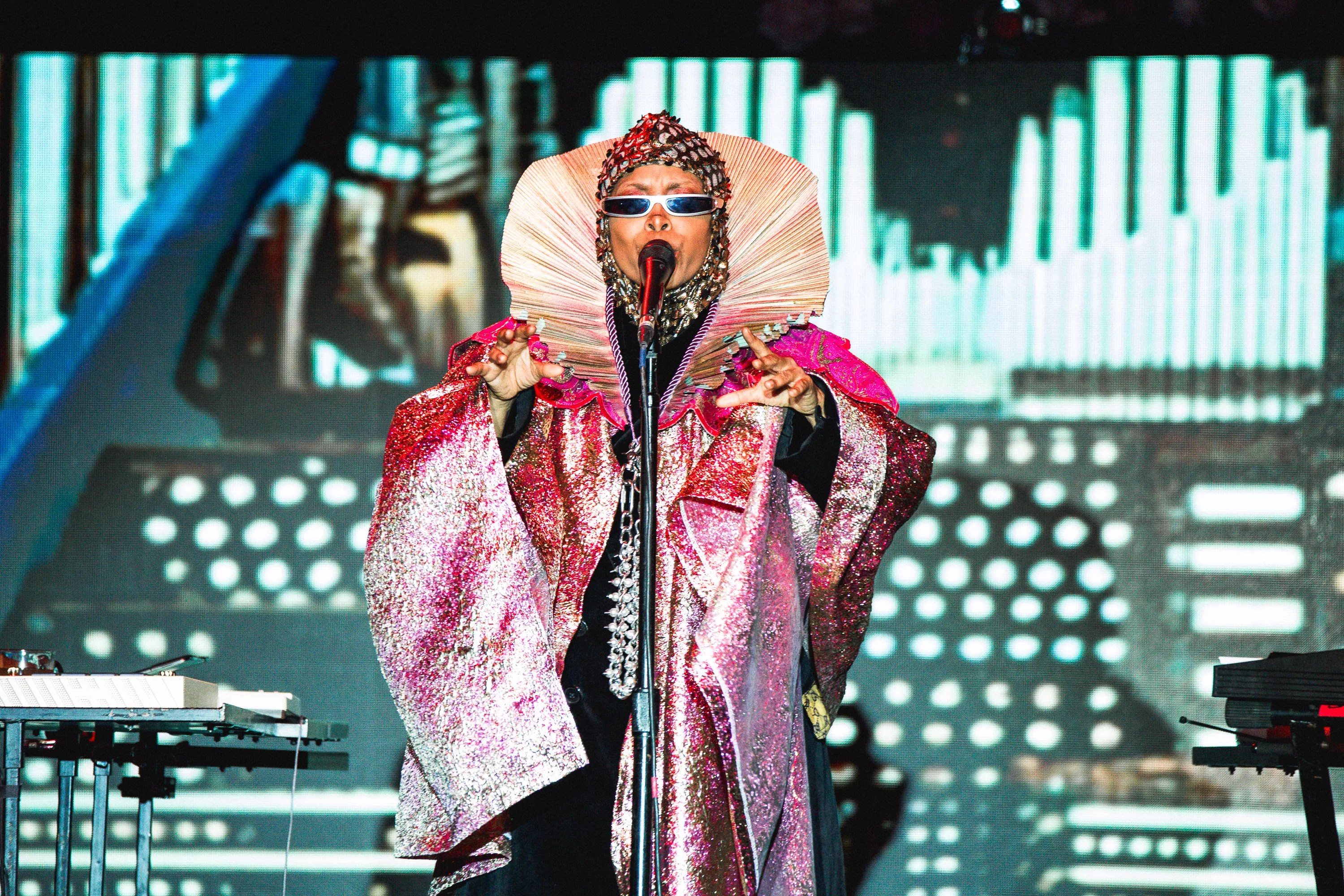 Woman performing on stage