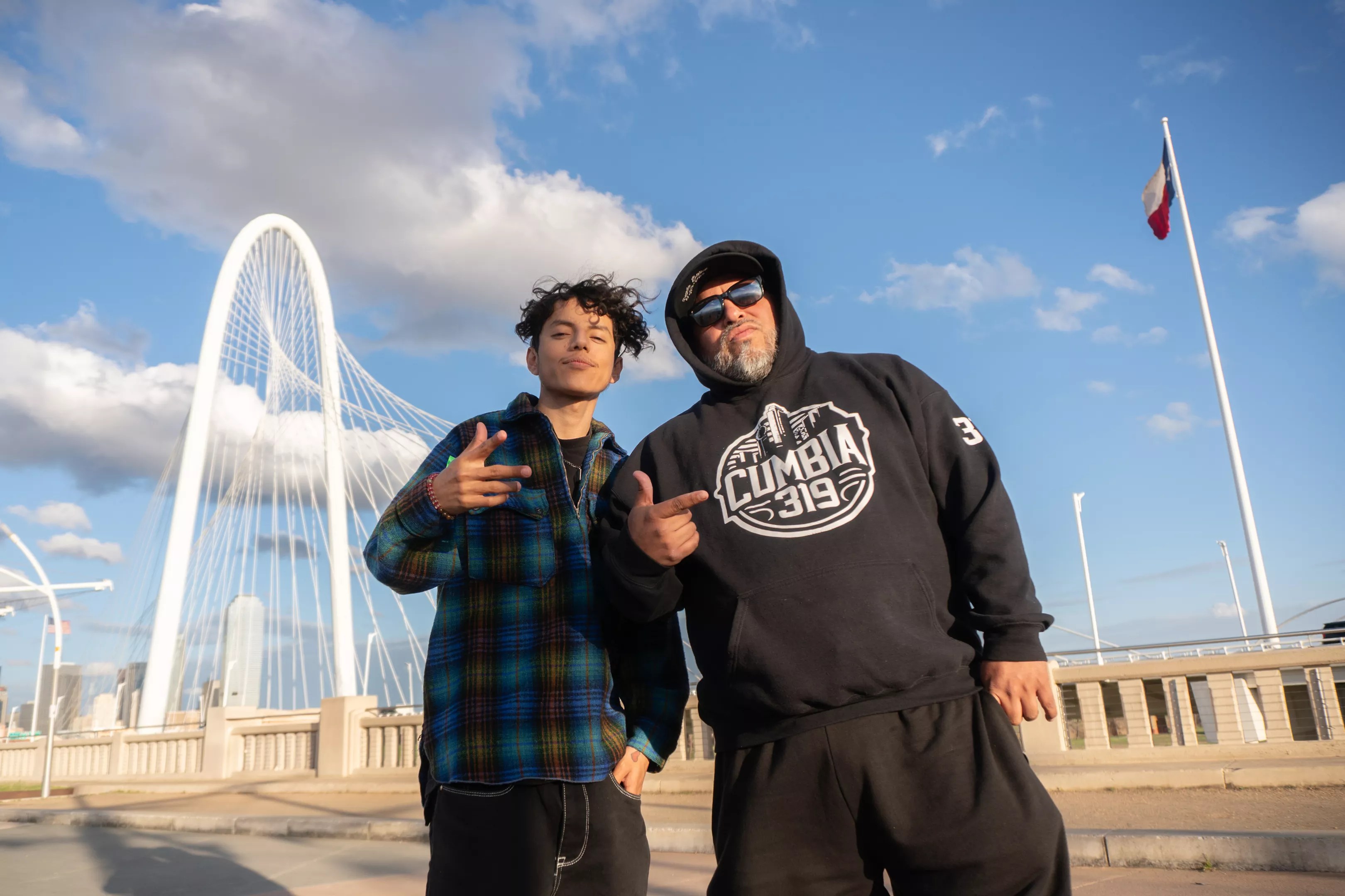 Two guys posing for a picture