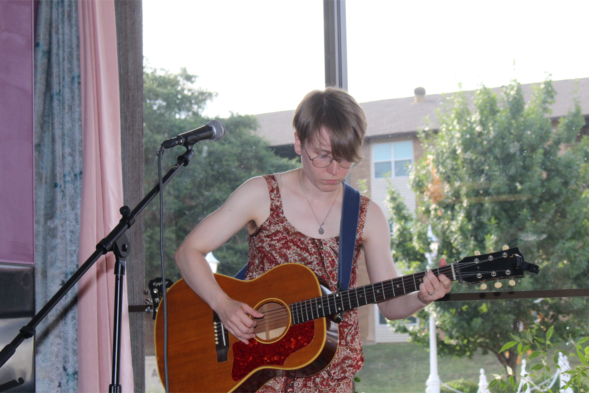 Woman performing on stage