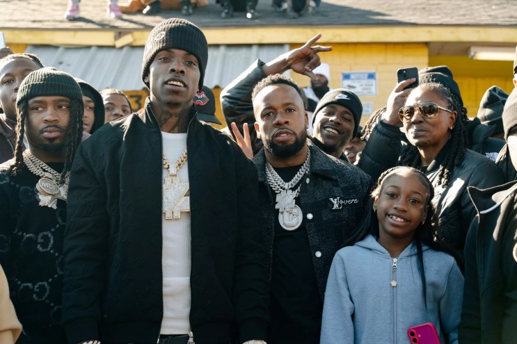 A photo of two rappers