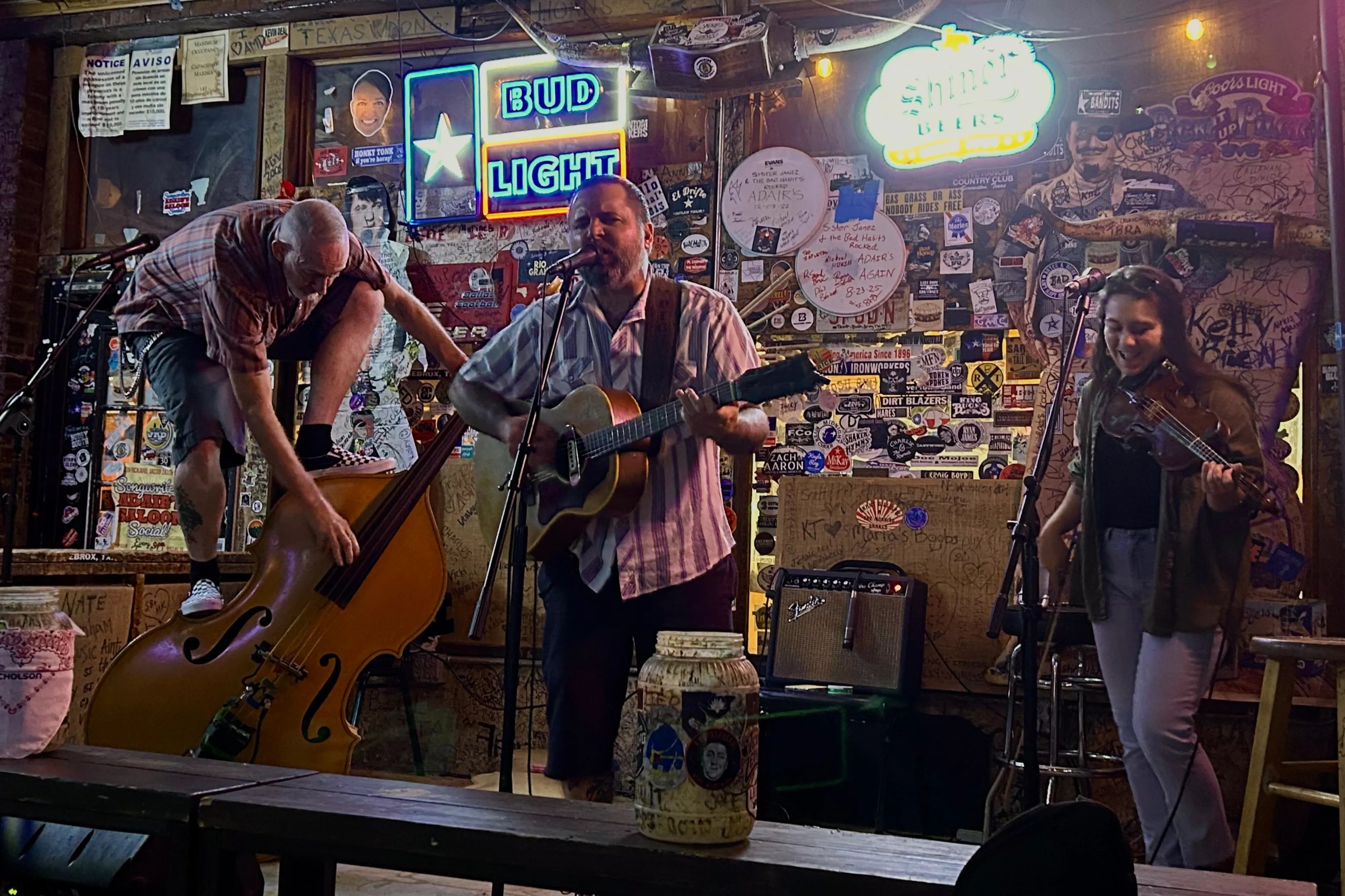 Band playing on stage